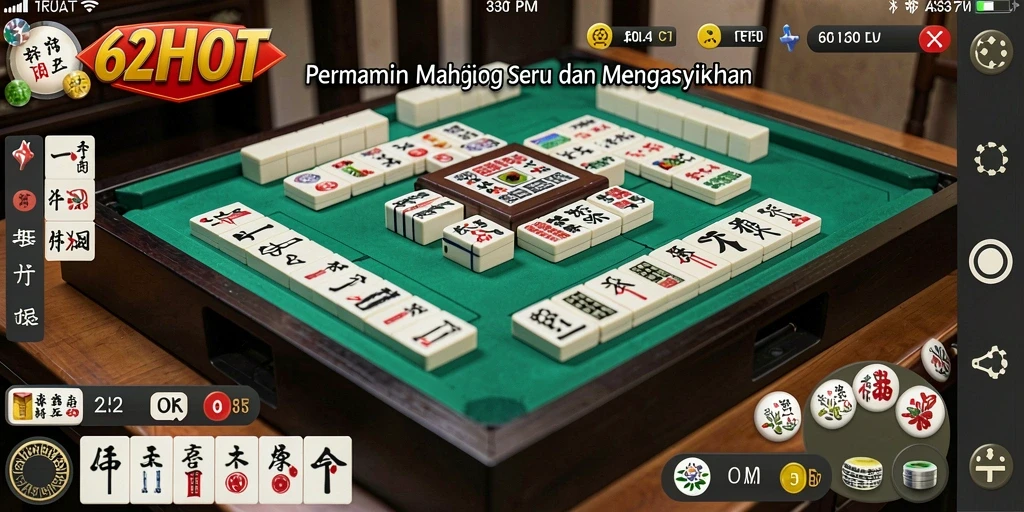 Tampilan gameplay Mahjong yang menarik di 62HOT.