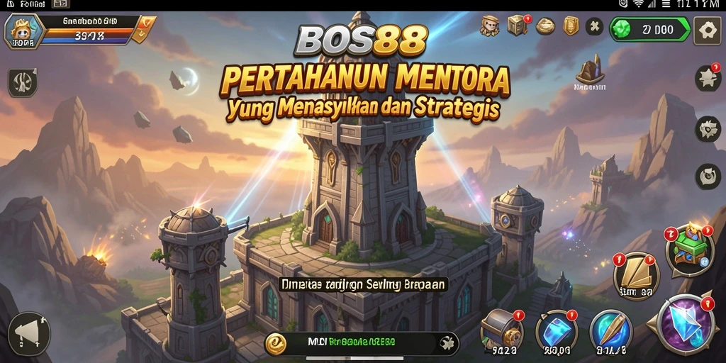 Tampilan gameplay seru BOS88 dalam pertarungan Tower Defense.