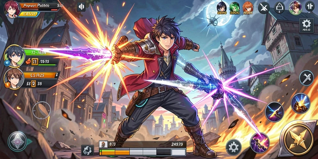 Tampilan gameplay C8VIP yang menakjubkan dengan karakter anime yang dinamis.
