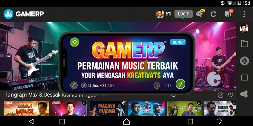 Tampilan screenshot GAMERP menampilkan gameplay musik yang interaktif dan menyenangkan.