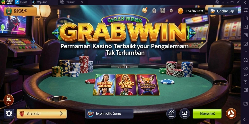 Tampilan gameplay yang mengasyikkan dari GRABWIN dengan berbagai permainan kasino.