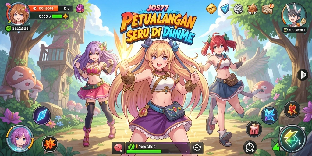 Screenshot menampilkan pertarungan seru di dunia Anime JOS77.
