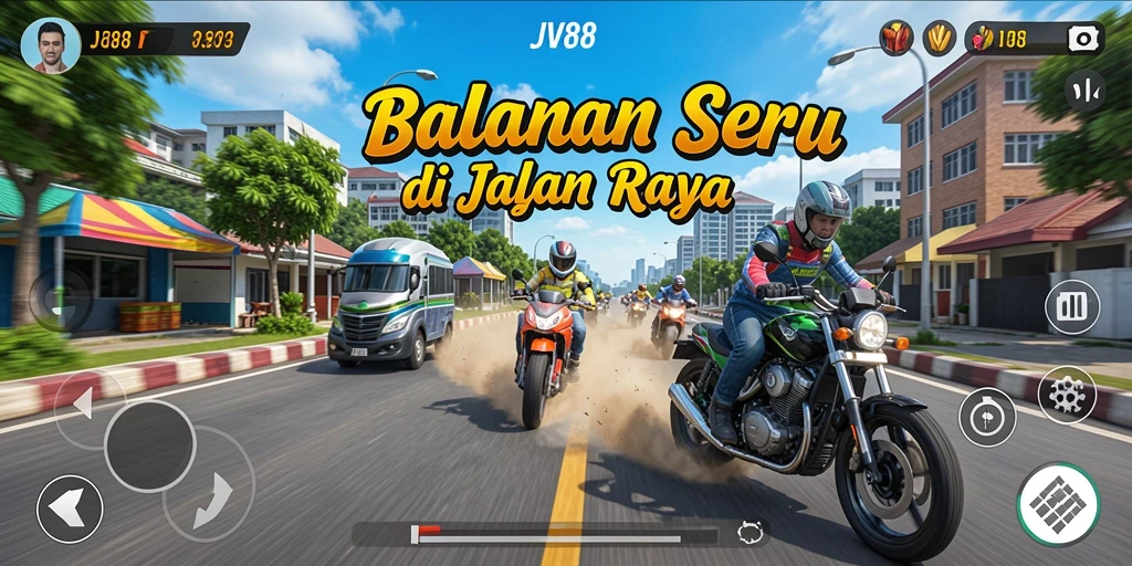 Tampilan gameplay Racing yang mendebarkan di JV88.