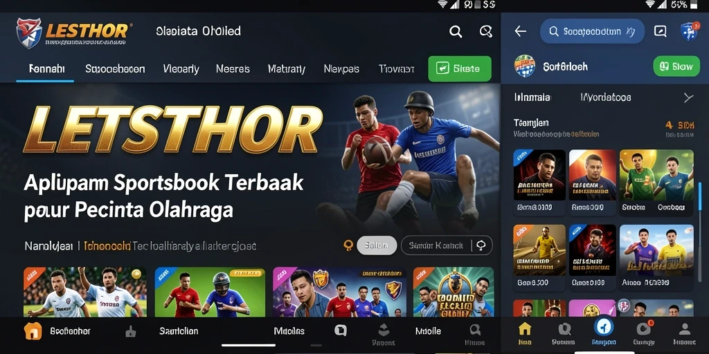Tampilan utama LETSTHOR dengan berbagai opsi taruhan olahraga.