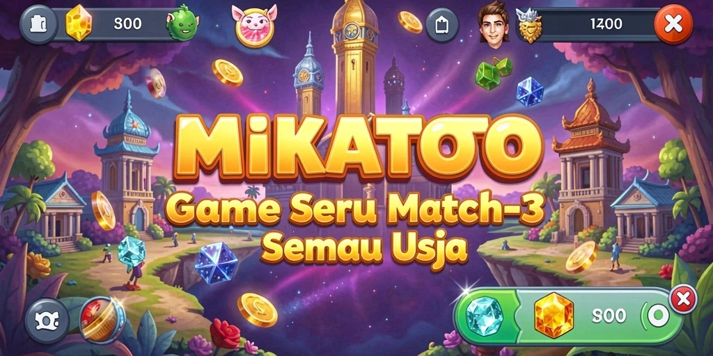 Tampilan gameplay MIKATOTO yang menarik dan penuh tantangan Match-3.