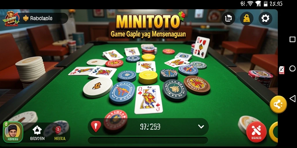 Tampilan gameplay MINITOTO dengan suasana permainan Gaple yang seru.