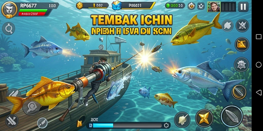Tampilan gameplay Tembak Ikan yang seru dan penuh aksi.