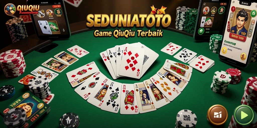 Tangkapan layar menampilkan aksi seru dalam SEDUNIATOTO saat bermain QiuQiu.