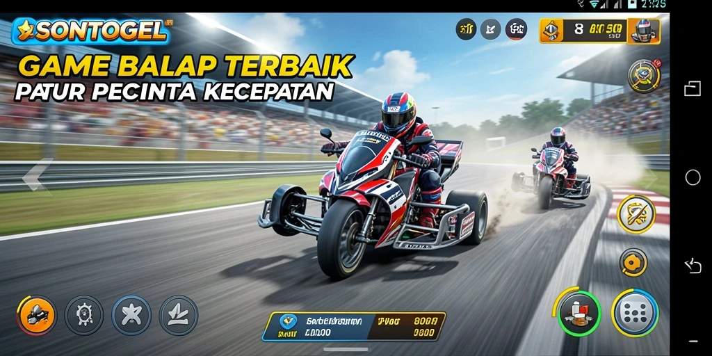 Gameplay balap yang seru dan mendebarkan di SONTOGEL.