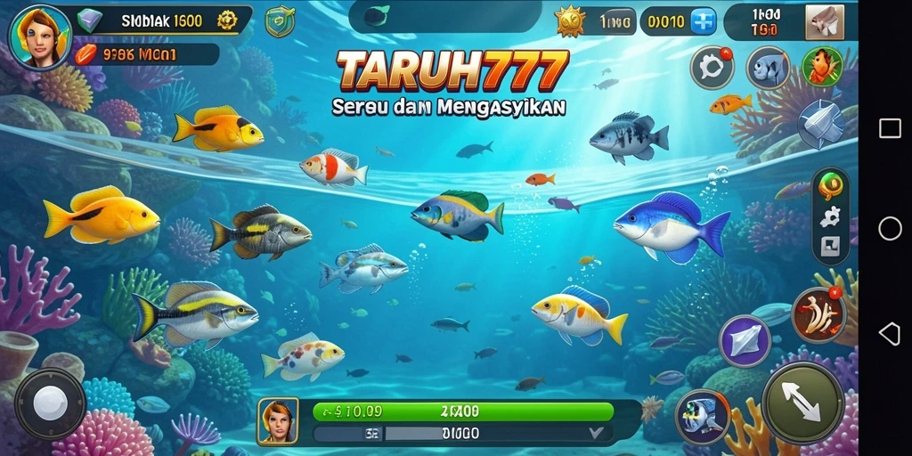 Screenshot TARUH777 menampilkan gameplay seru saat menembak ikan.