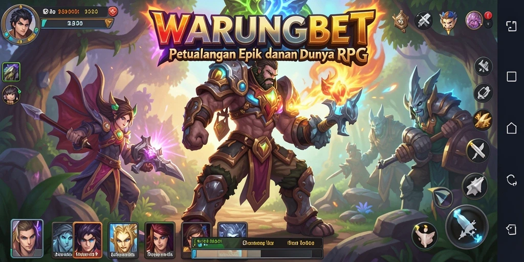 Screenshot menampilkan aksi seru dalam game RPG WARUNGBET.