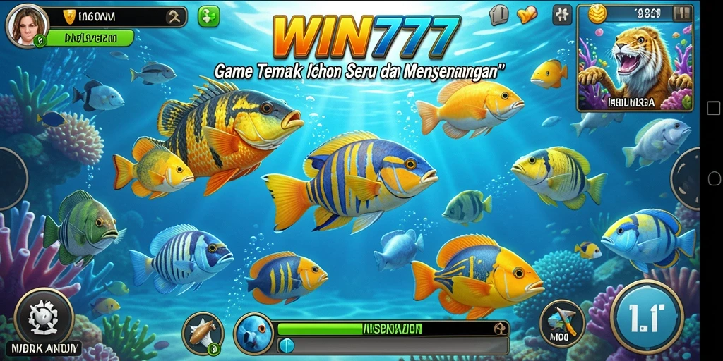 Tampilan gameplay WIN777 yang menakjubkan saat menembak ikan.
